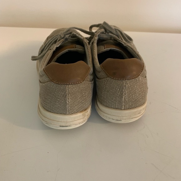 Skechers men’s tan tweed fabric lace up derby shoes size 9 main image 4